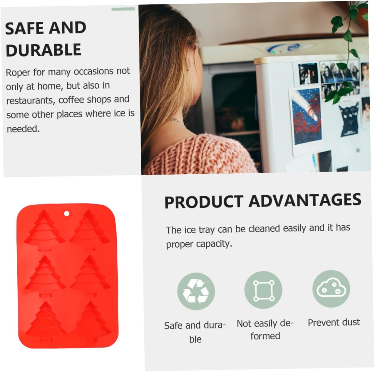 Baking Mould Set 2Pcs Christmas Tree Shape Fondant Mold Safe Silicone Material for Chocolates Cakes image number 3