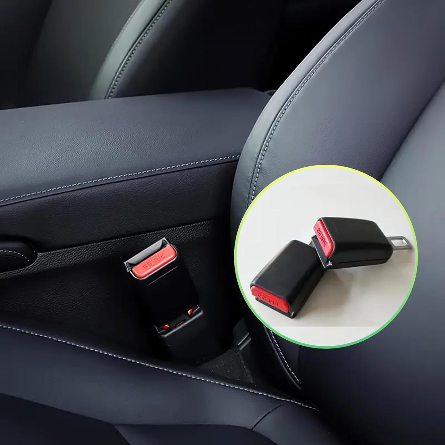 Seat Belt Buckle Holder, 2 Pcs Seat Belt Holder, Silicone Easy Access Vehicle Seatbelt Booster, Buckle Extender for Kids Car Accessories, Suitable for Most Car Models(Black) image number 3