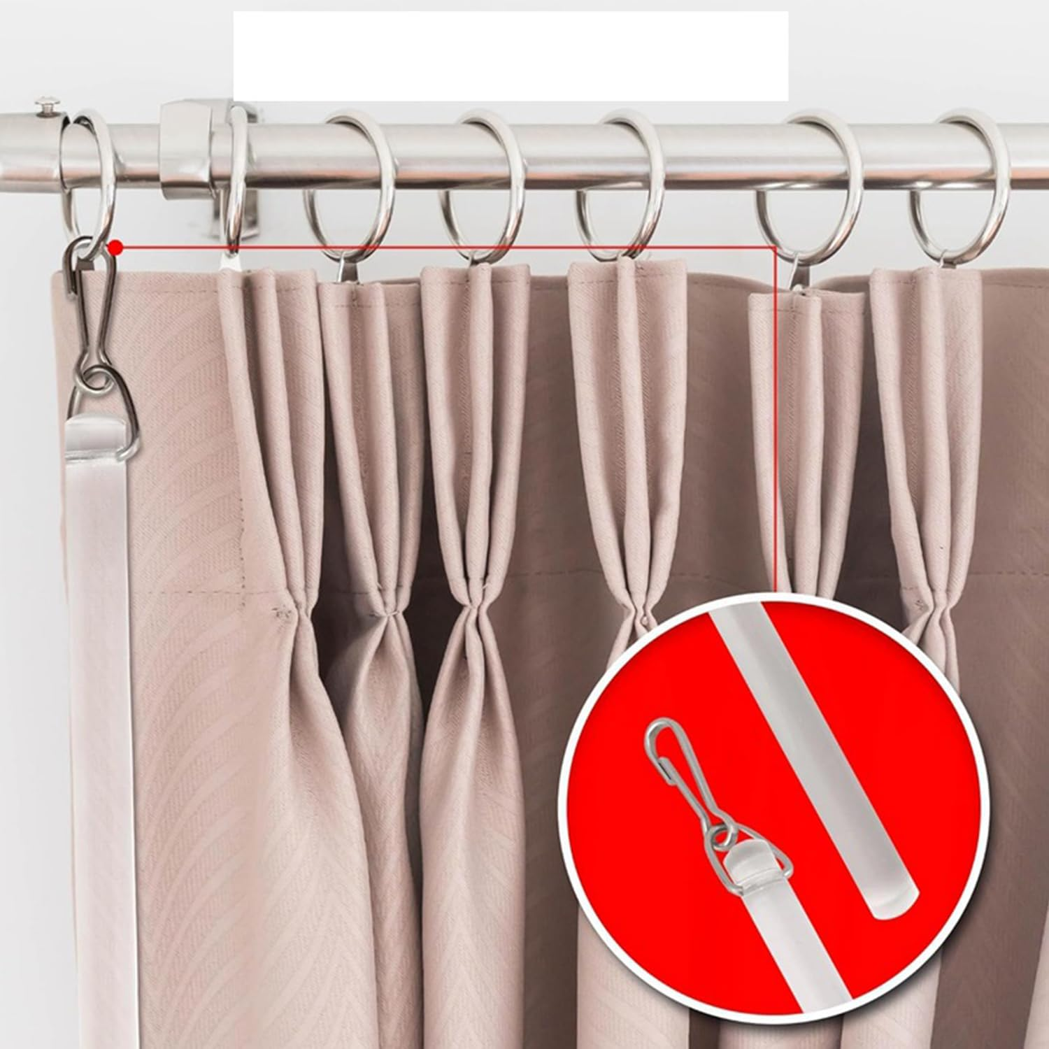 Yharnamite 4 Pcs Clear Acrylic Drapery Wand, Invisible Pull Rod with Hook for Opening and Closing High Hanging Drapes & Heavy Curtains in Homes & Offices image number 3