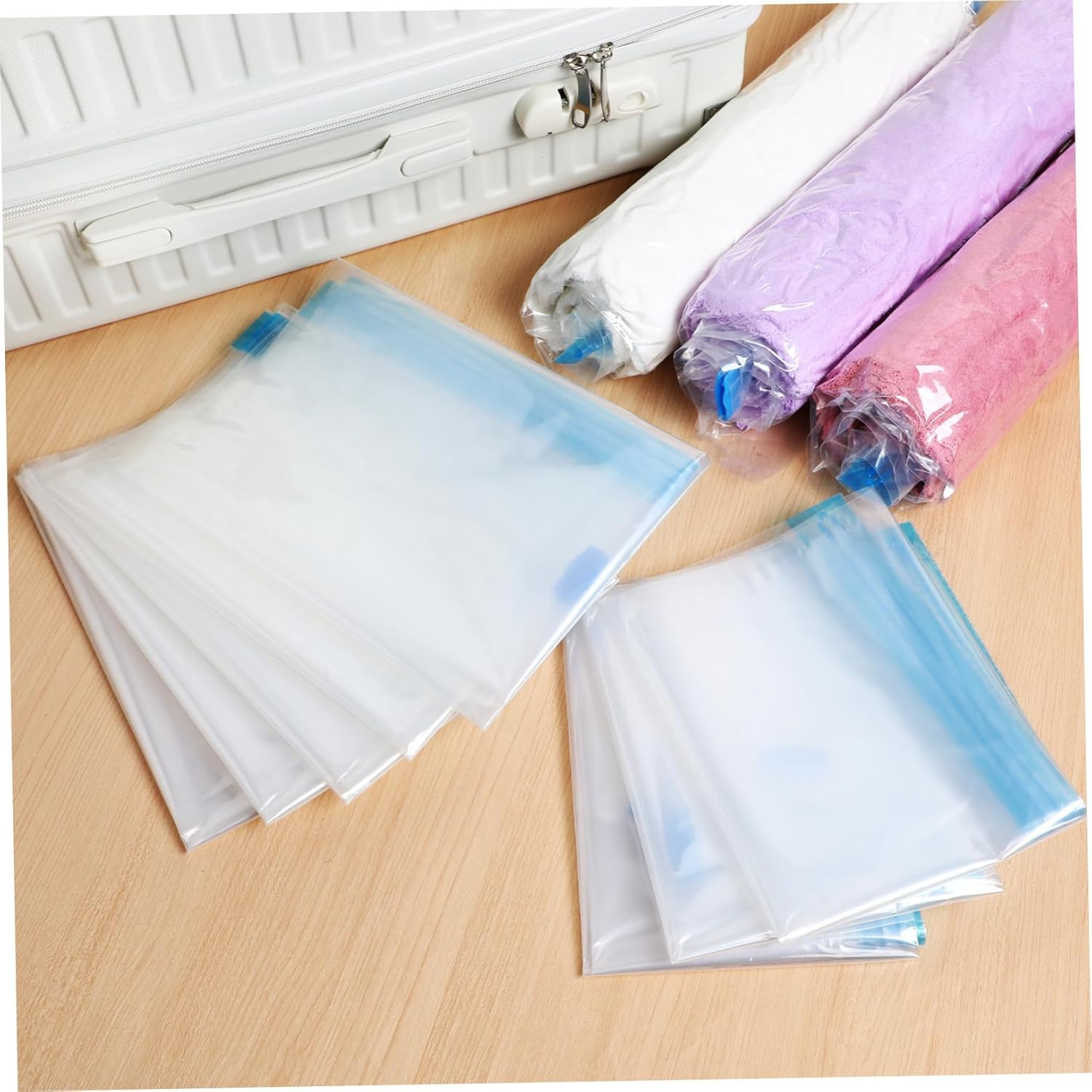 CHILDWEET 12Pcs Compression Packing Cubes Travel Kit Travel Toiletries Products for Vacation Easy to Use Vacuum Sealer Bags for Business Camping Hiking Seasonal Clothing Storage Two