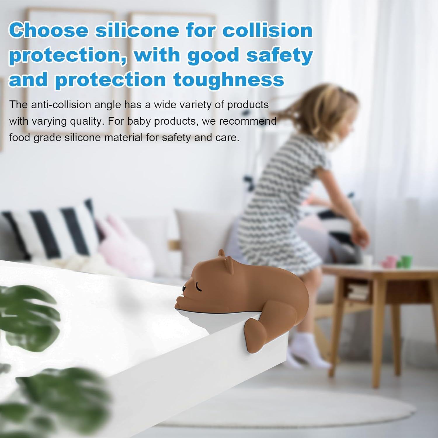 4Pcs Bear Animal Style Edge Table Corner Protector, Corner Cushion Protection, Table Desk Corner Guards, Cute Table Safety Edge Guards, Soft Corner Guards for against Sharp Corners (Pink and White) - Pink And White image number 3