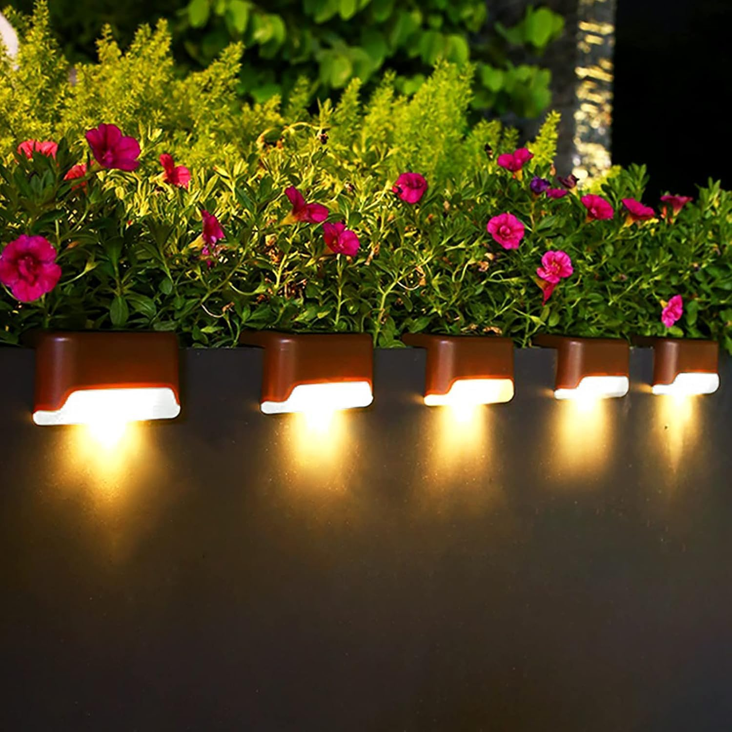 Sooyee Solar Deck Lights, 16 Pack LED Step Lights, Waterproof Outdoor Lights for Stairs and Fence, Warm White image number 2