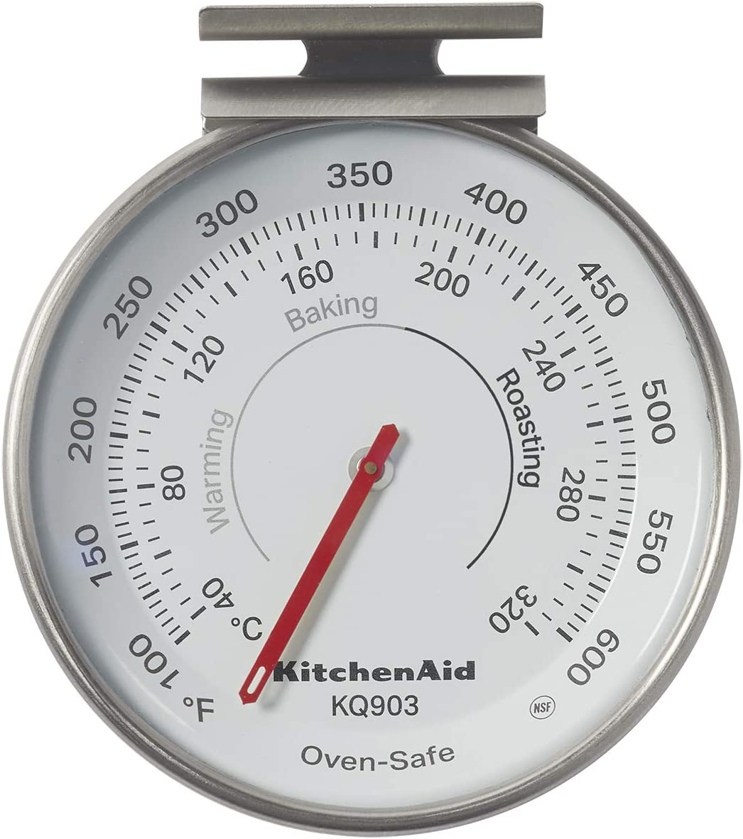 Kitchenaid KQ903 3-In Analog Dial Oven/Appliance Thermometer, Oven Food Grill Chef Smoker Cooking Thermometer, Temperature Range: 100F to 600F, Stainless Steel image number 5