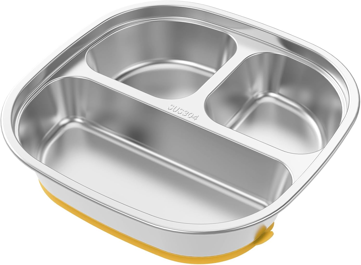 Stainless Steel Kids Plates Divided Designed, Metal Kid Plate Safe Versatile, Divided Plates Reusable Baby Suction Plates, Easy to Clean Toddler Plate for Kids image number 2