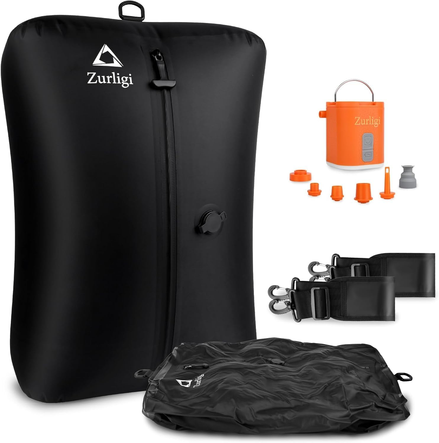 Zurligi Vacuum Compression for Travel with Pump, 40L Vacuum Compression Bag with Adjustable Shoulder Strap, IP67 Reusable Travel Packing Cubes for Luggage, Backpack, Suitcase, Gym, Swim (1)