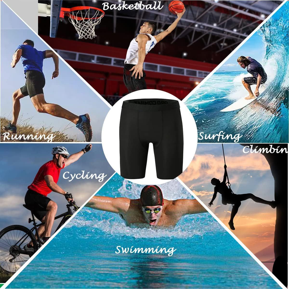 Men'S Compression Shorts Tight Base Layer Running Athletic Underwear Quick-Drying Sports Shorts Running Shorts image number 3
