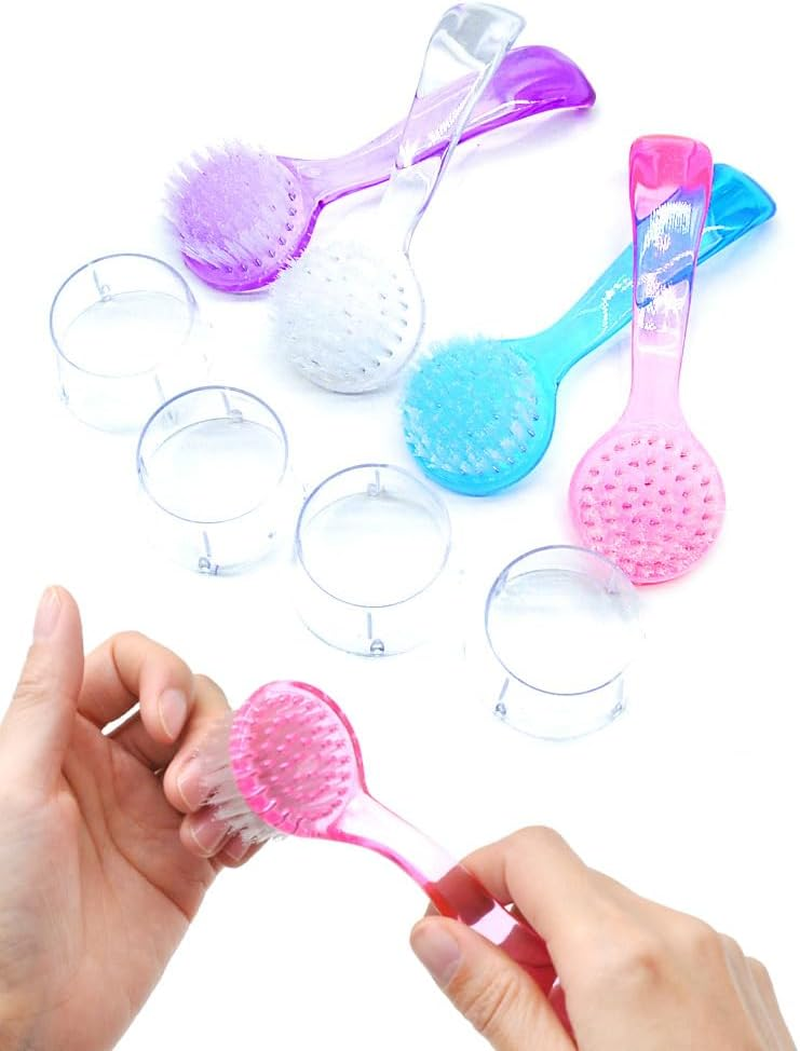 Facial Cleansing Brush 4 PCS, Face Exfoliating Scrubber Brush Face Wash Scrub Exfoliator for Makeup Skincare Removal (Black, 4 * 12.5CM) image number 3