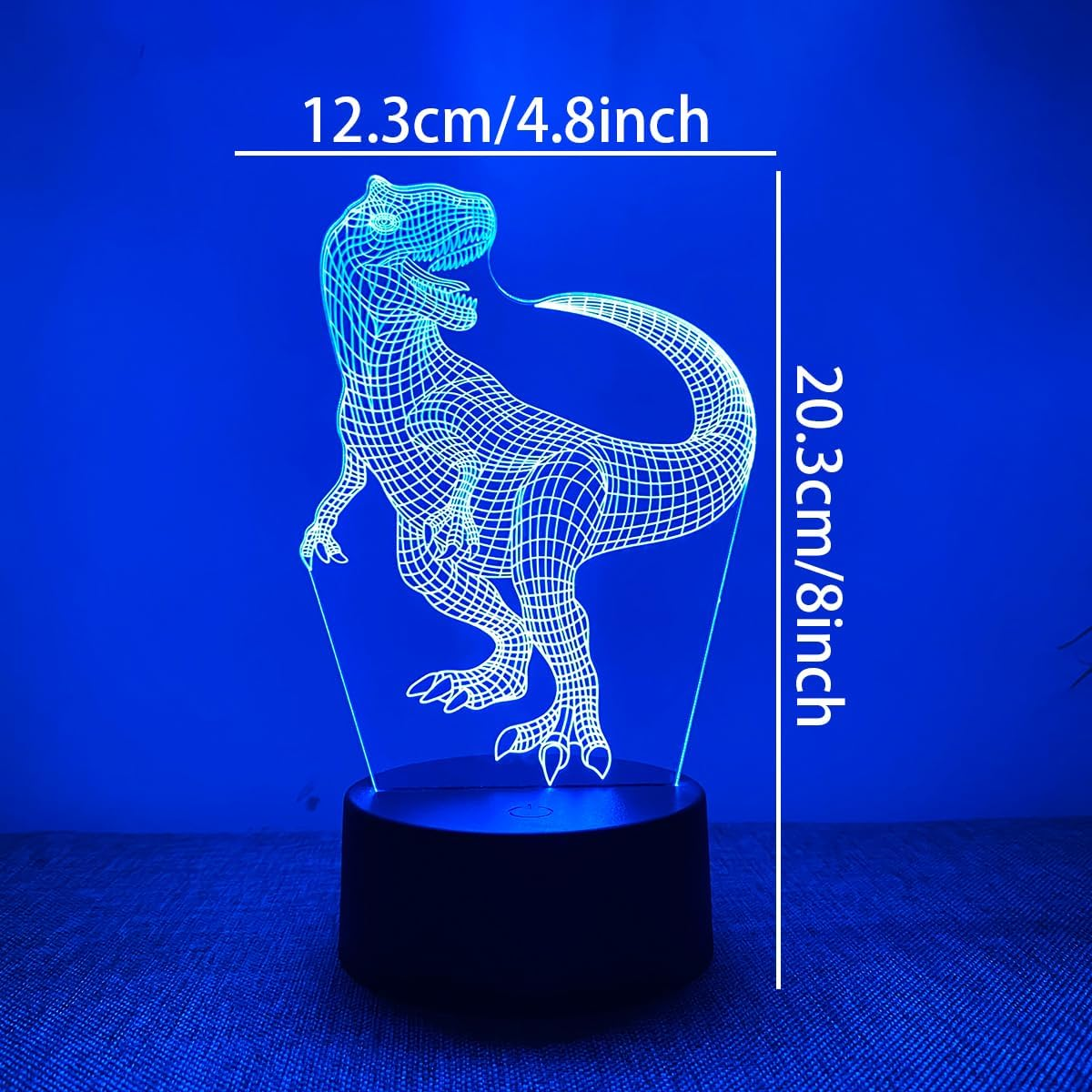 Deluisho Dinosaur Night Light, 3D Dinosaur Night Light for Children, Decorative Lamp for Children'S Room on the Dinosaur Theme, 16 Colors Warm Ambient Lights Free Switching image number 6