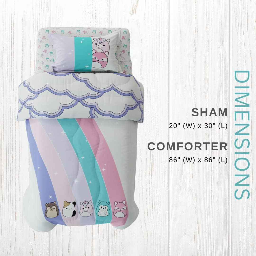 Franco Squishmallows Luxury Bedding Super Soft Premium Comforter with Sham, 3 Piece Full/Queen Size, 100% Cotton Cover (Official Squishmallows Product) image number 1