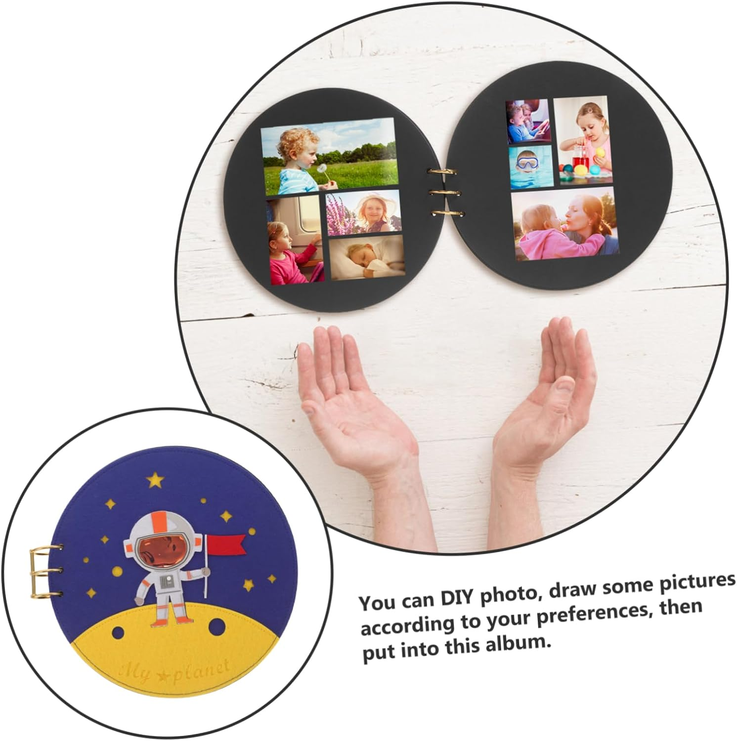 Kisangel Photo Album DIY Growth Album Book for Boy Girl Durable Felt Material Ample Storage Capacity Meaningful Shower Present Creative Design for Cherished Memories