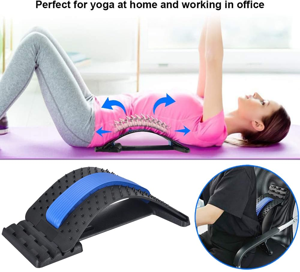 Massager Back Stretcher Lumbar Support Fitness Waist Spine Pain Relief image number 4