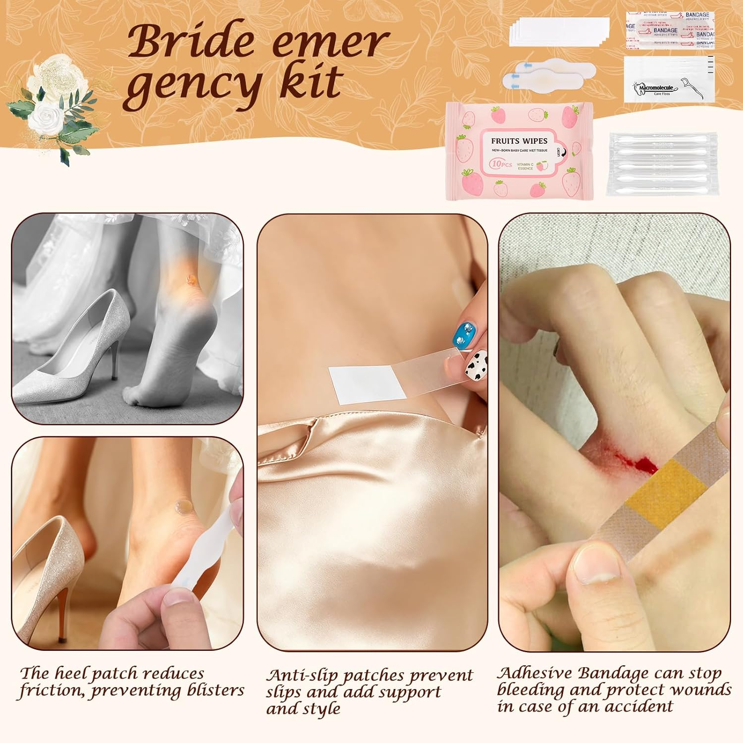 AIERSA Bride Emergency Kit for Wedding Day Items, Wedding Must-Have Essentials for Bride, Women Mini Travel Survival Kit for Gifts