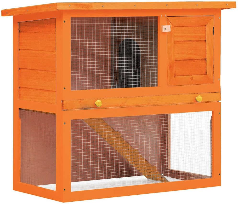 Outdoor Rabbit Hutch Small Animal House Pet Cage 1 Door Wood Bunny Shelter Enclosure