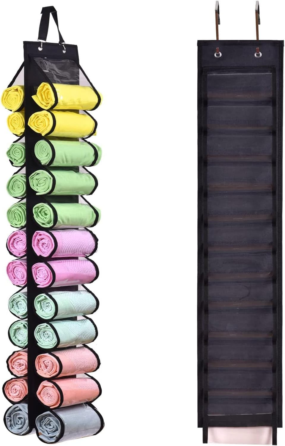 Hanging Closet Organizer,Legging Roll Holder Organizer,Storage Bag Storage Hanger Can Holds 24 Leggings or Shirts Jeans image number 4