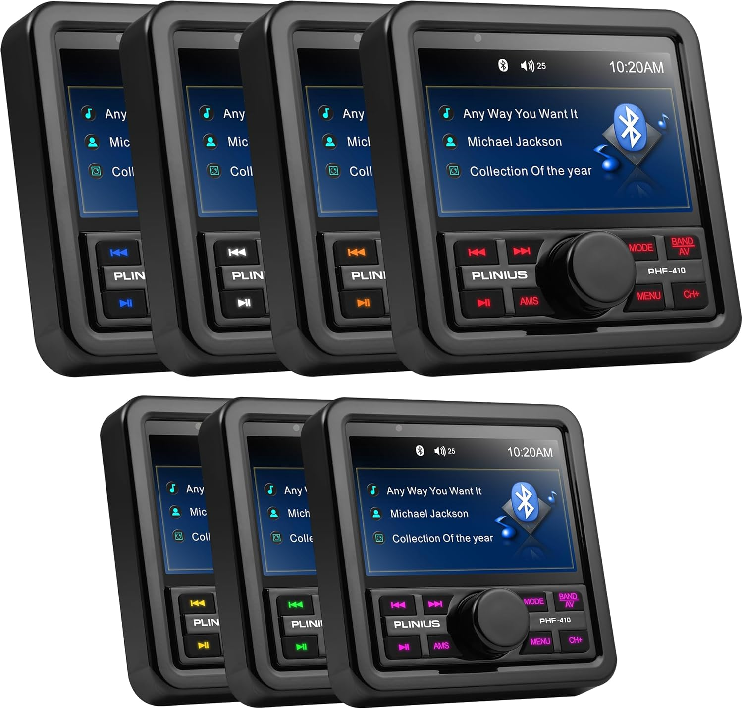 Marine Stereo Audio Systems Car 4-Inch Display Screen, Built-In Amplifier, Bluetooth, Digital Media MP3 Player, USB Port, AM/FM Radio image number 3