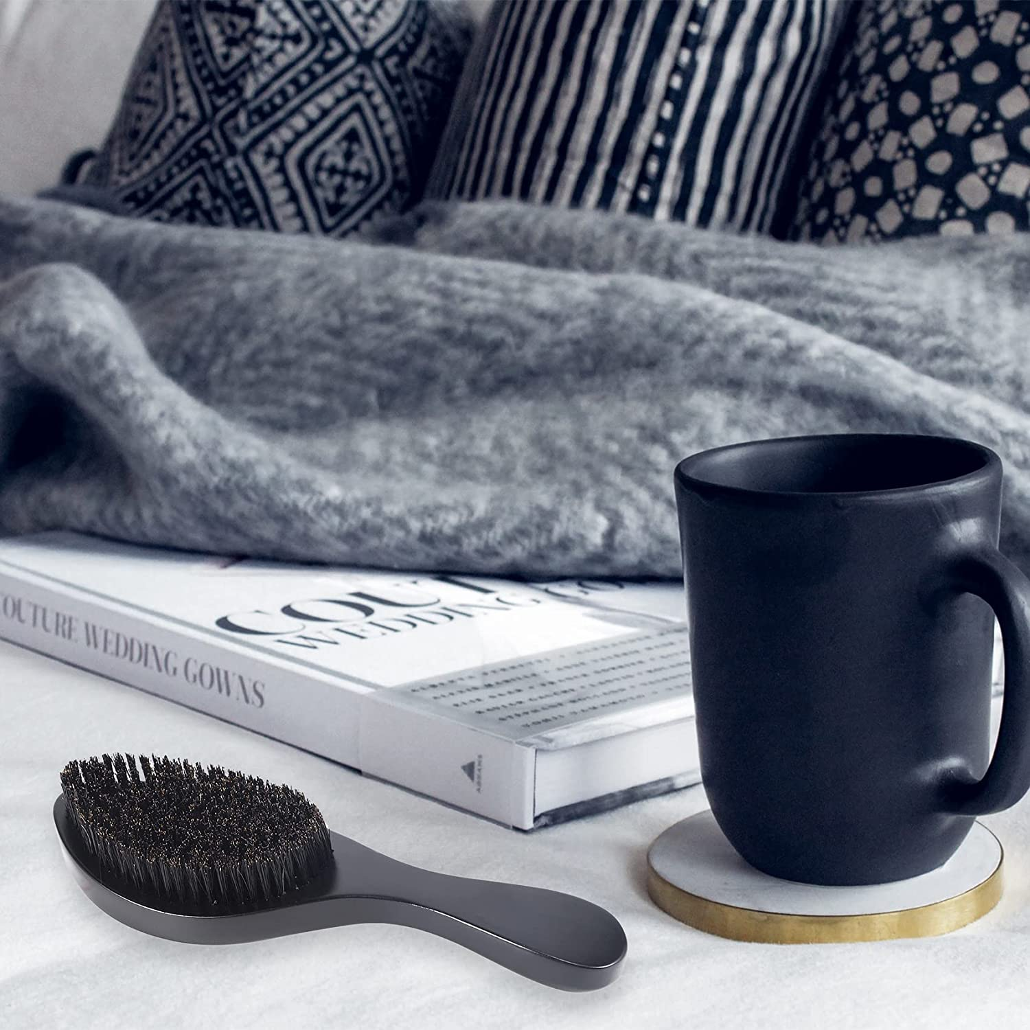 Gyorwst Magic Wave Brush Curved Wave Brush Soft and Wild Boar