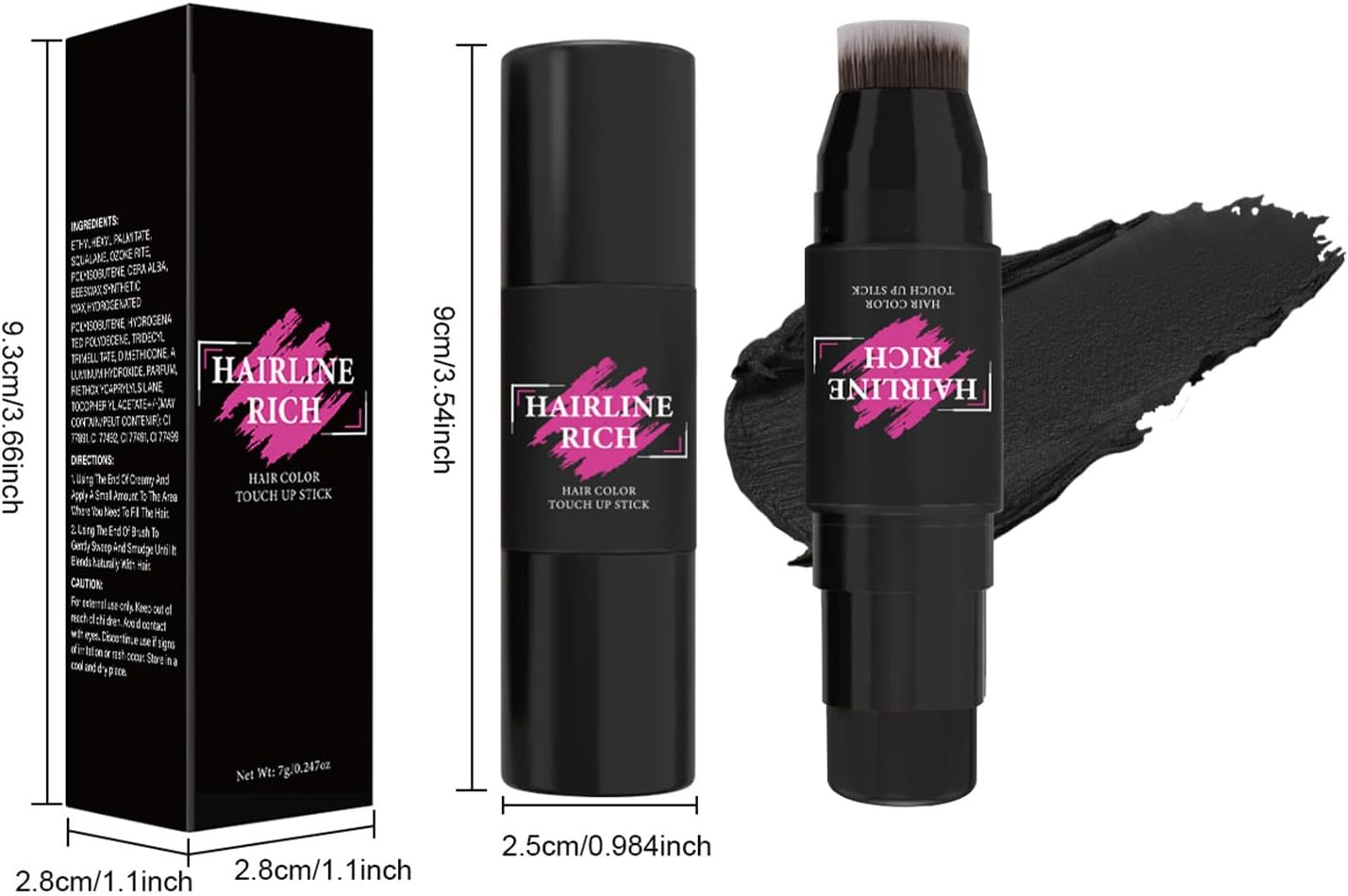 Hair Color Sticks to Cover Gray &ndash; Easy Beard Colour Filler | Natural Cream Contour Stick | Natural Waterproof Contour Stick | Hair and Beard Touch-Up for Seamless Coverage and Long-Lasting Wear image number 5