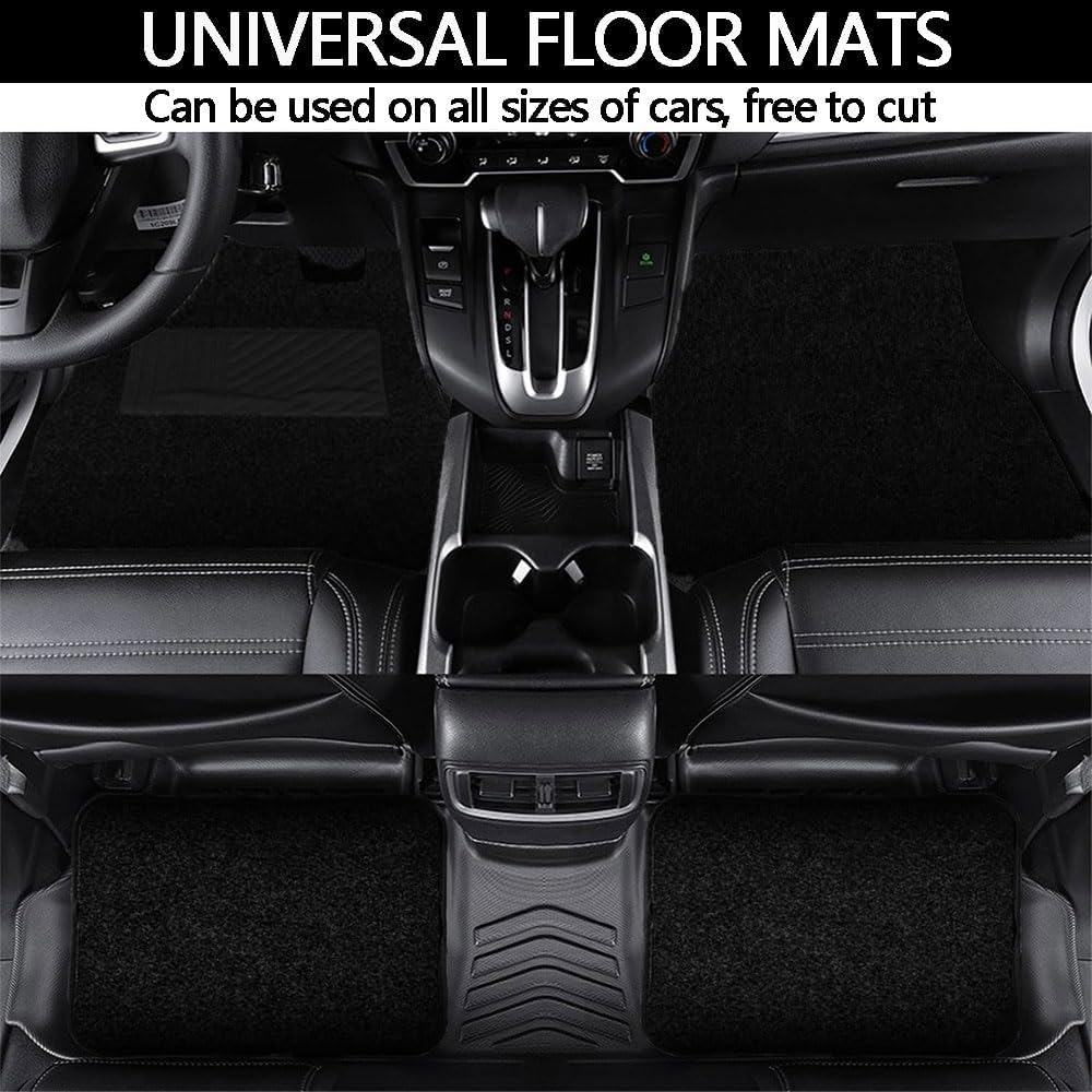 HYAVIA Set of 4 Velvet Car Floor Mats &ndash; Universal Fit, Non-Slip All-Weather Carpet Mats with Reinforced Heel Pad, Heavy-Duty Vehicle Floor Protectors, Black image number 5