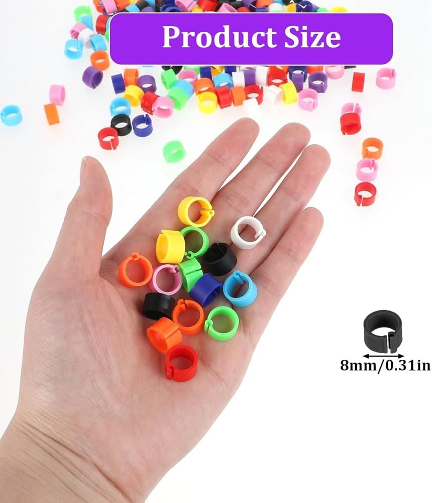 200Pcs 8Mm Coturnix Quail Leg Bands Baby Chick Leg Bands Pigeon Bands Chicken Leg Bands image number 4