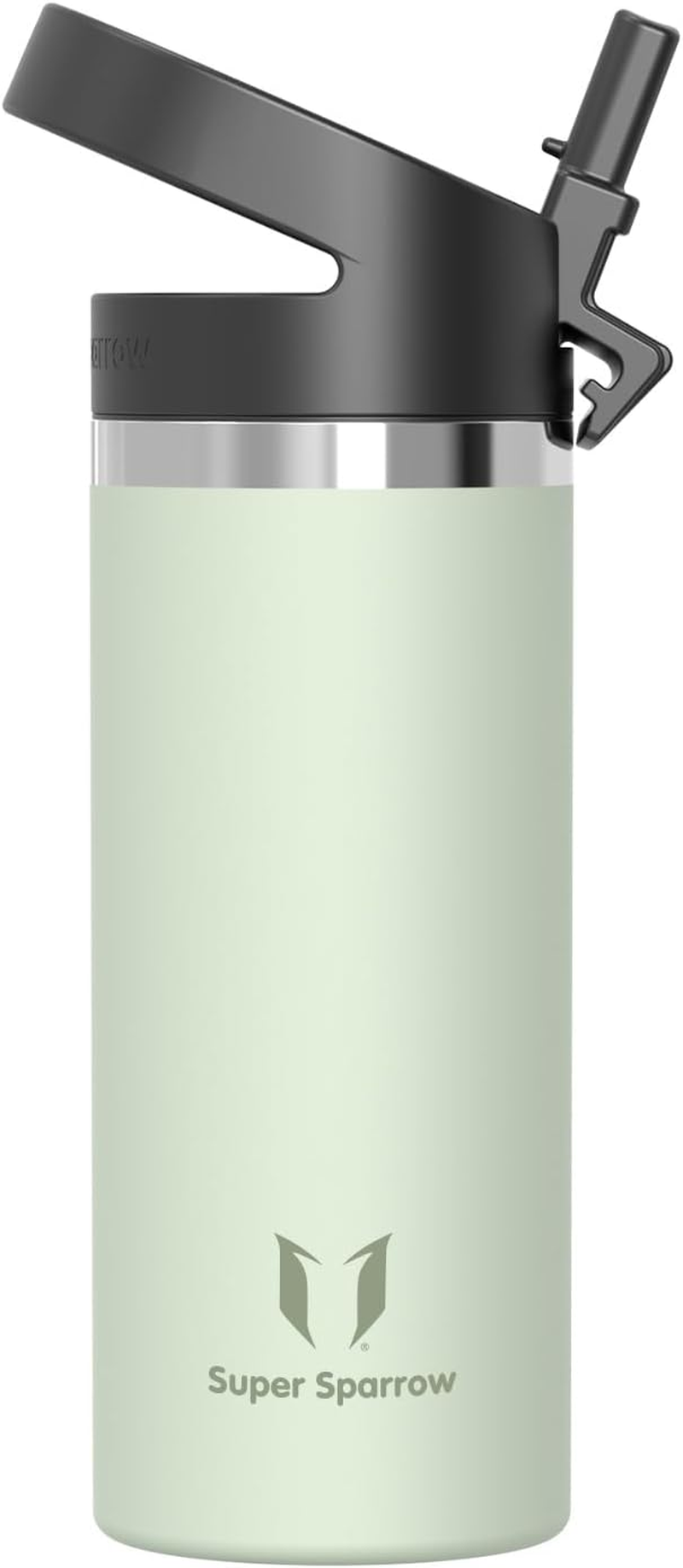 Super Sparrow Children'S Water Bottle, 500 Ml, Wide Opening Swivelsip Thermos Flask, Bpa-Free Thermos Flask, Ergonomic Drinking Bottles, Straw for Sports, Travel, School, Outdoor