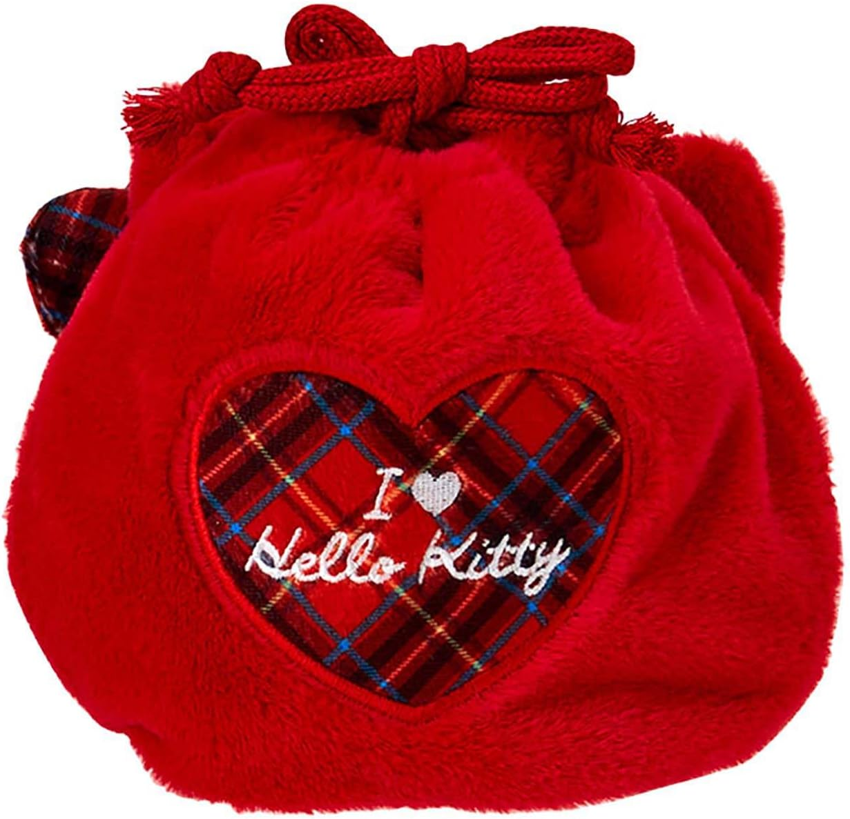 Sanrio 418625 I Love Hello Kitty Face Drawstring Bag, Candy Red image number 5