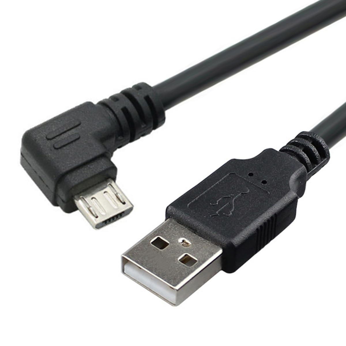 JSER Left Angled 90 Degree Micro USB 2.0 Type 5Pin to USB 2.0 Type-A Data Charge Cable 480Mbps Data for Phone Tablet Computer Camera (100Cm) image number 4