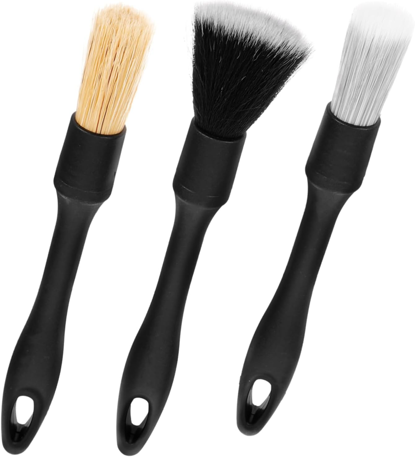 NULYLU Car Detailing Brush Kit 3Pcs Soft Bristle Wheel Rim and Interior Cleaning Brushes Automotive Vehicle Detailing Supplies for Car and Motorcycle Care image number 5