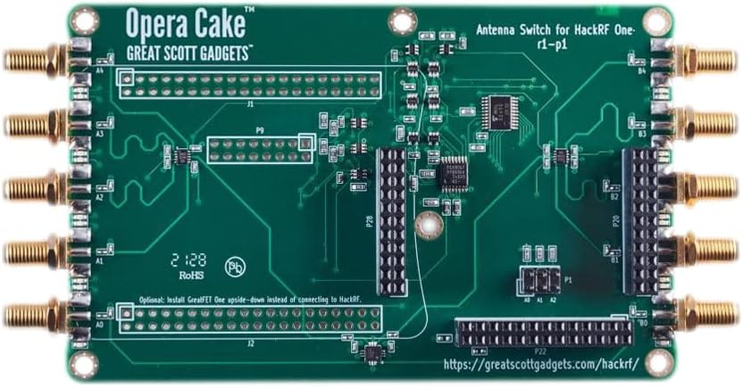 Great Scott Gadgets&rsquo; Opera Cake &ndash; Antenna Switching Add-On Board for Hackrf One and Other Software Defined Radios