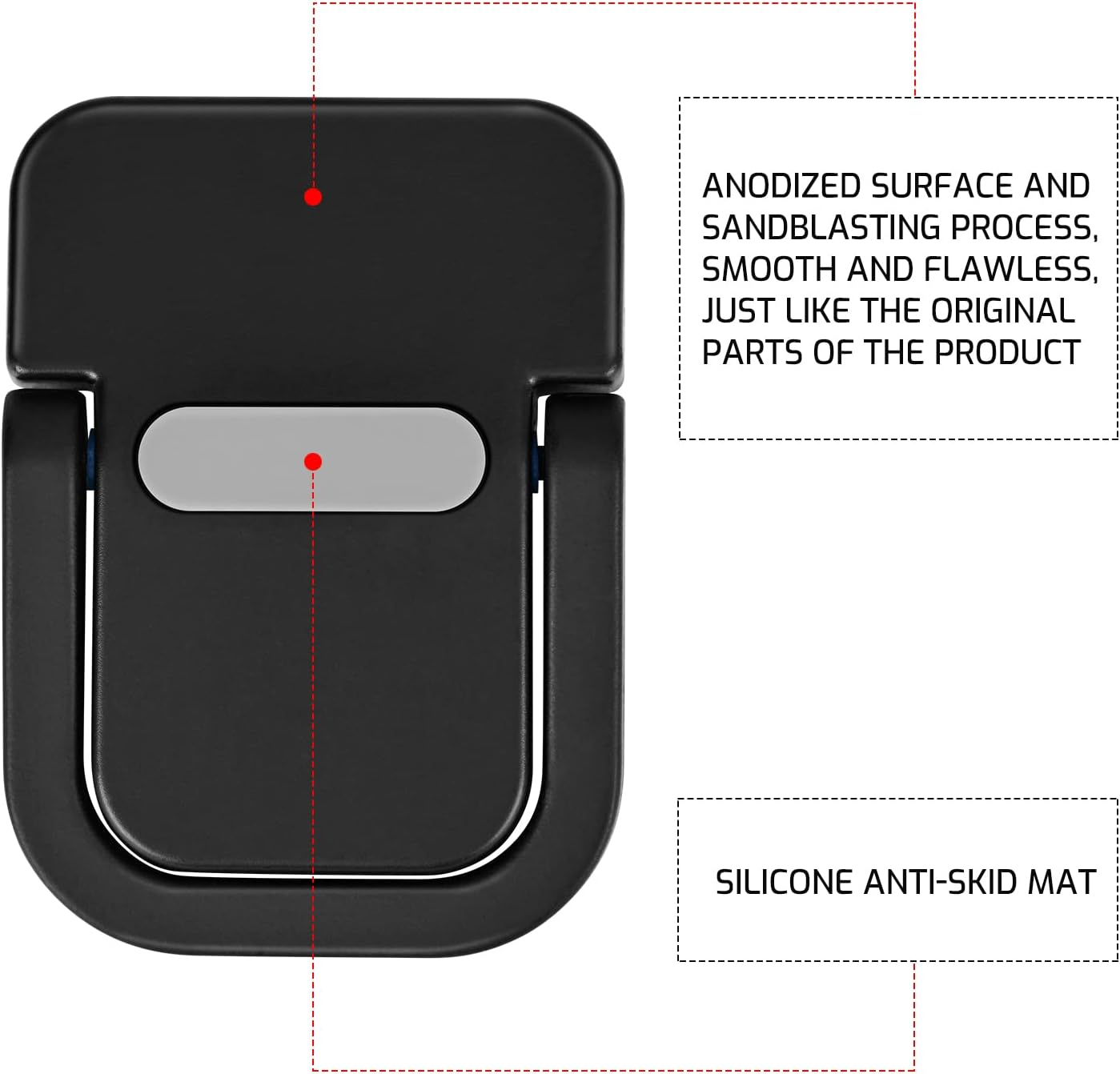 2 PCS Portable Invisible Laptop Stand, Mini Aluminum Feet Lifter, Self-Adhesive Foldable Cooling Riser, Computer Keyboard Mount Kickstand, Suitable for 12-17 Inches, Black - Gold image number 1