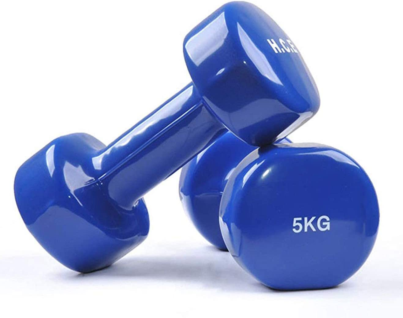 HCE Vinyl Dumbbells Pair - Vinyl Coated Dumbbell Set Home Gym Workout Equipment for Crossfit,Bodybuilding,Weightlifting,Sports Training - Sold in Pairs of Hex Dumbbell Weights