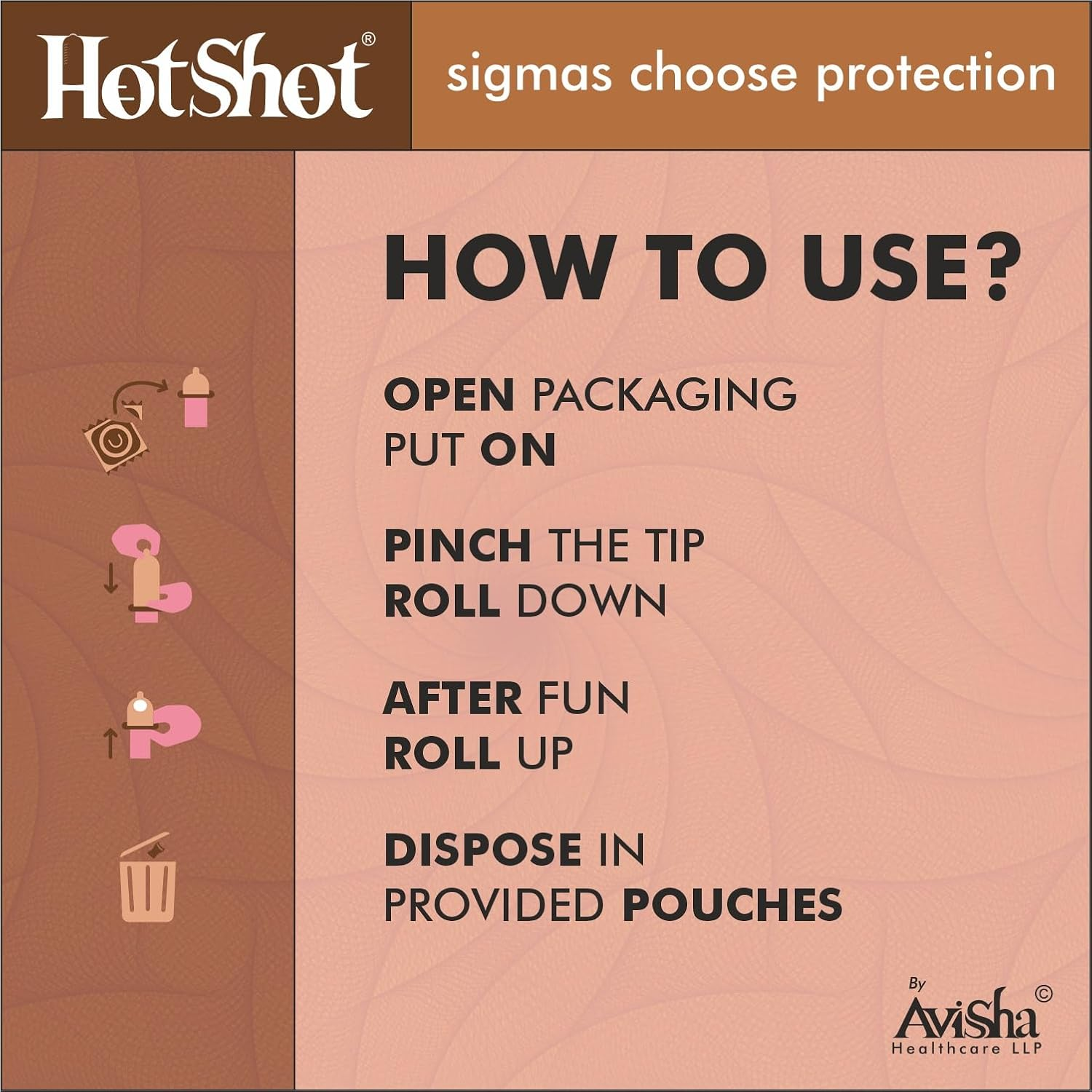 HOT SHOT Chocolate Flavored Condom for Men -10 Count image number 5