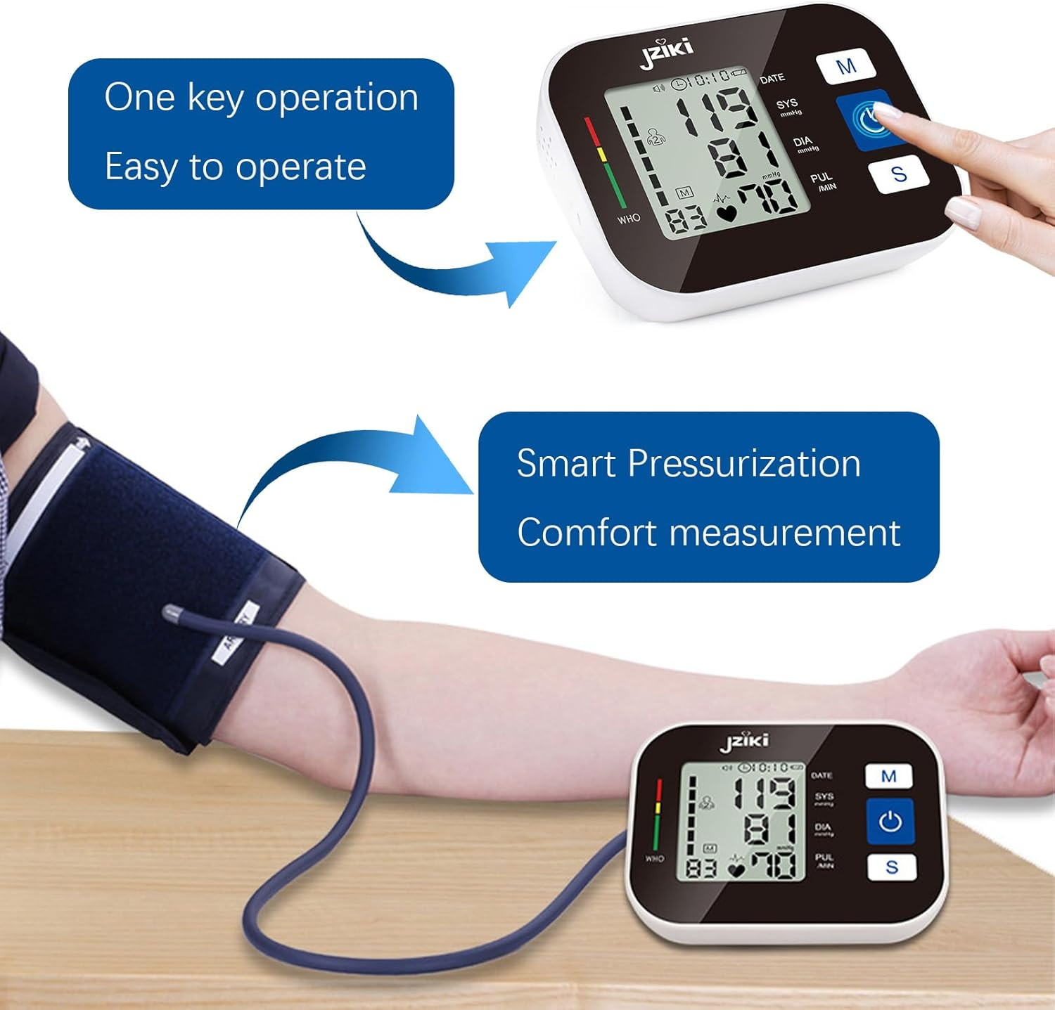 Blood Pressure Monitor for Home Use, Automatic Upper Arm BP Machine, 2 X 99 Memories, Large Screen & Adjustable Cuff, Easy to Use for Seniors image number 5