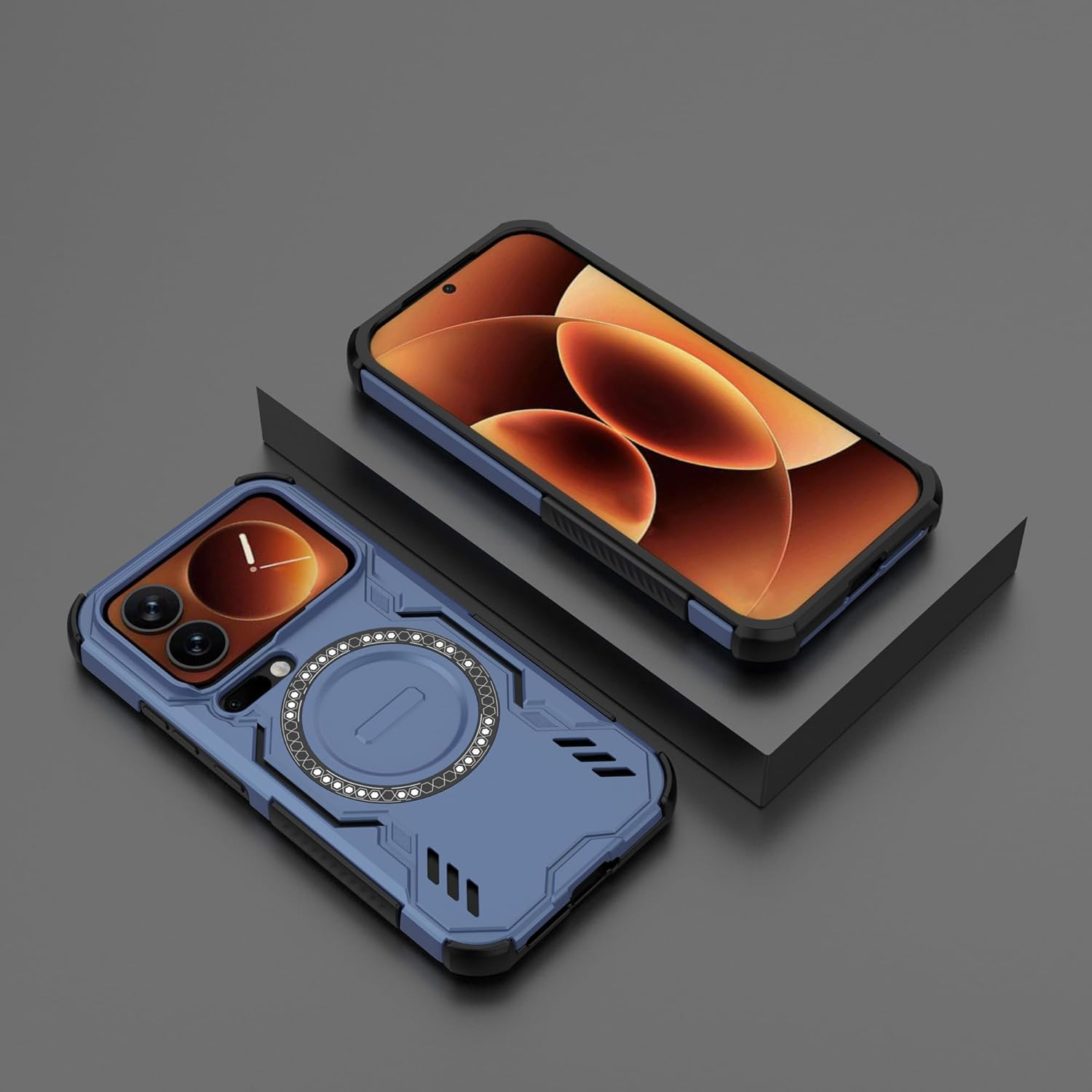 ESHUYI Magnetic Case for Xiaomi 17 Pro, Magsafe Compatible, Shockproof Hard Case with Air Cushion Corners, Heat Dissipation, TPU+PC Hybrid Mobile Phone Case, Blue image number 2