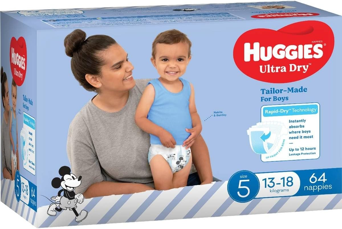 Huggies Ultra Dry Walker Disposable Boys Nappy Pant Pad 64-Pieces Pack, Size 5 image number 5
