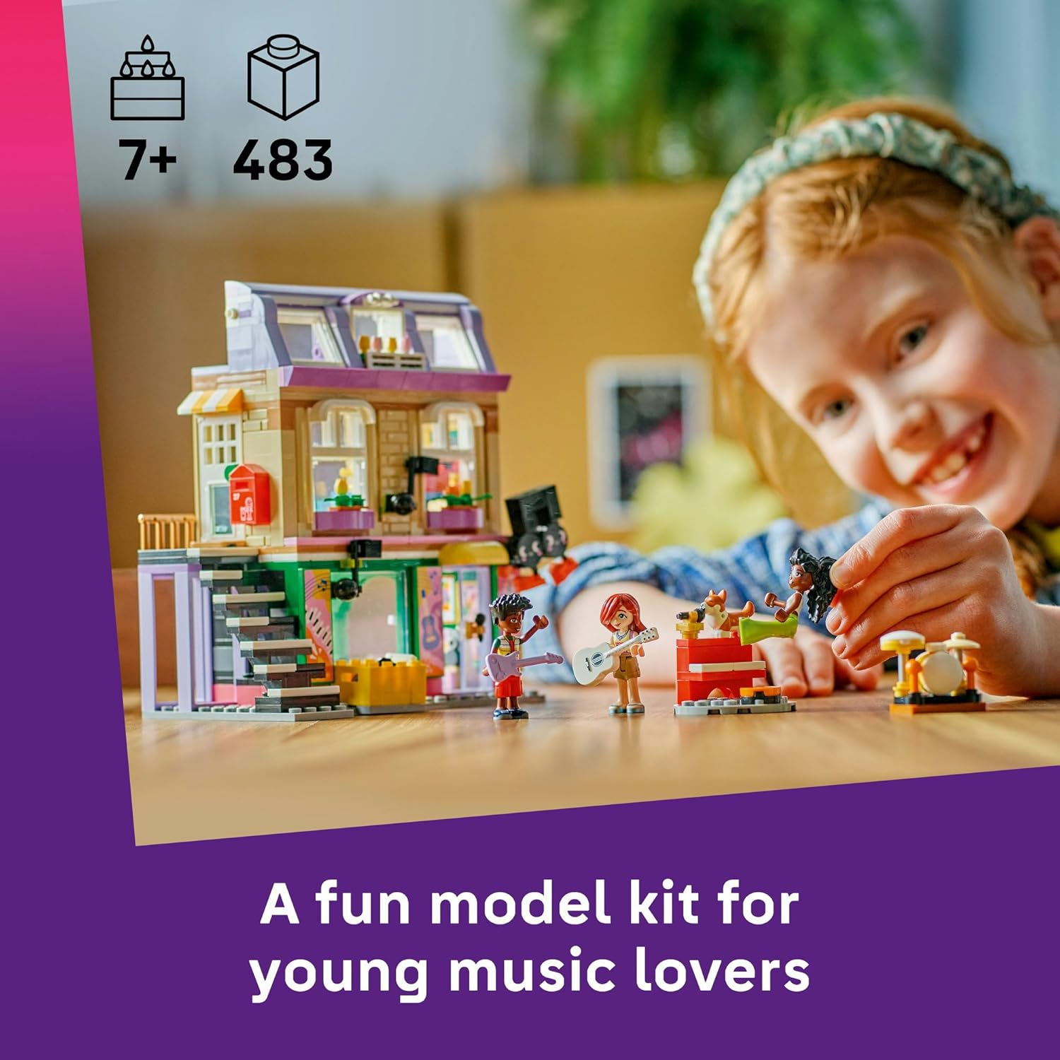 LEGO&reg; Friends Music Store & Apartment 42653 Building Set, Pretend-Play Toy with 3 Minidolls, a Corgi Figure and Accessories, Creative Fun for Kids, Toy for Girls and Boys Aged 7 Years Old and Up image number 4