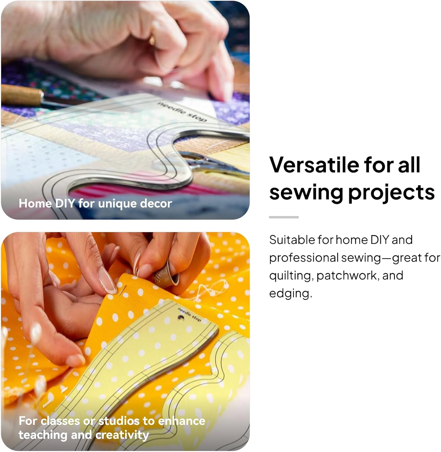 Frediuo 5X Wave Rulers Quilting Rulers DIY Quilting for Machine Quilting Patchwork Templates Sewing Accessories Quilting Templates image number 2