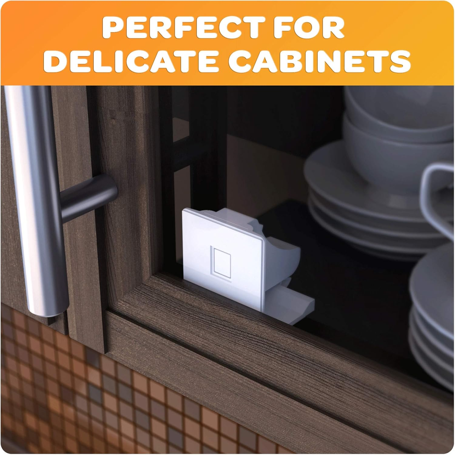 Magnetic Cabinet Locks - Child Safety Locks | Baby Proofing Cabinets System (4 Locks + 1 Key) image number 4