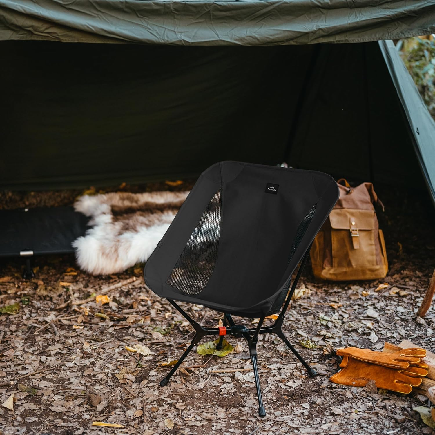 Naturehike YL01 Chair, Lightweight Camping Chair, New Structure Design Portable (Black) - Black image number 2