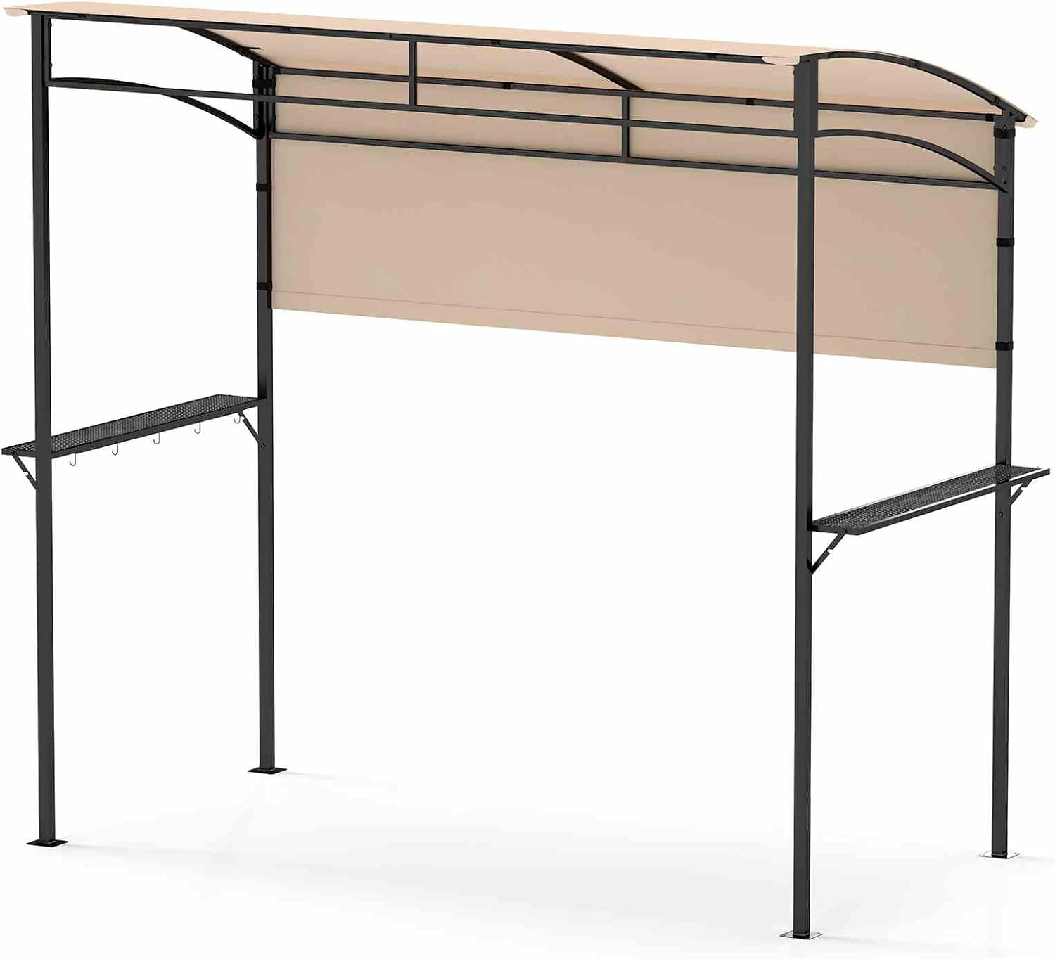 Costway 238 X 134 Cm Grill Gazebo, Outdoor Patio BBQ Canopy W/Steel Shelves, Hooks, Bottle Openers, Extra Shadow, Soft Top Barbecue Picnic Tent Shelter for Backyard Deck Garden Lawn, Sun-Protective image number 6