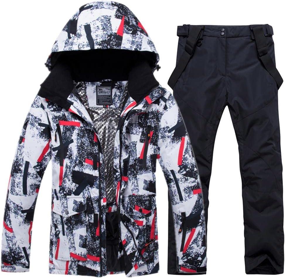 YEEFINE Men'S Ski Jacket Waterproof Mountain Snowboard Jacket Winter Windproof Snowsuit Outdoor Hooded Rain Coat