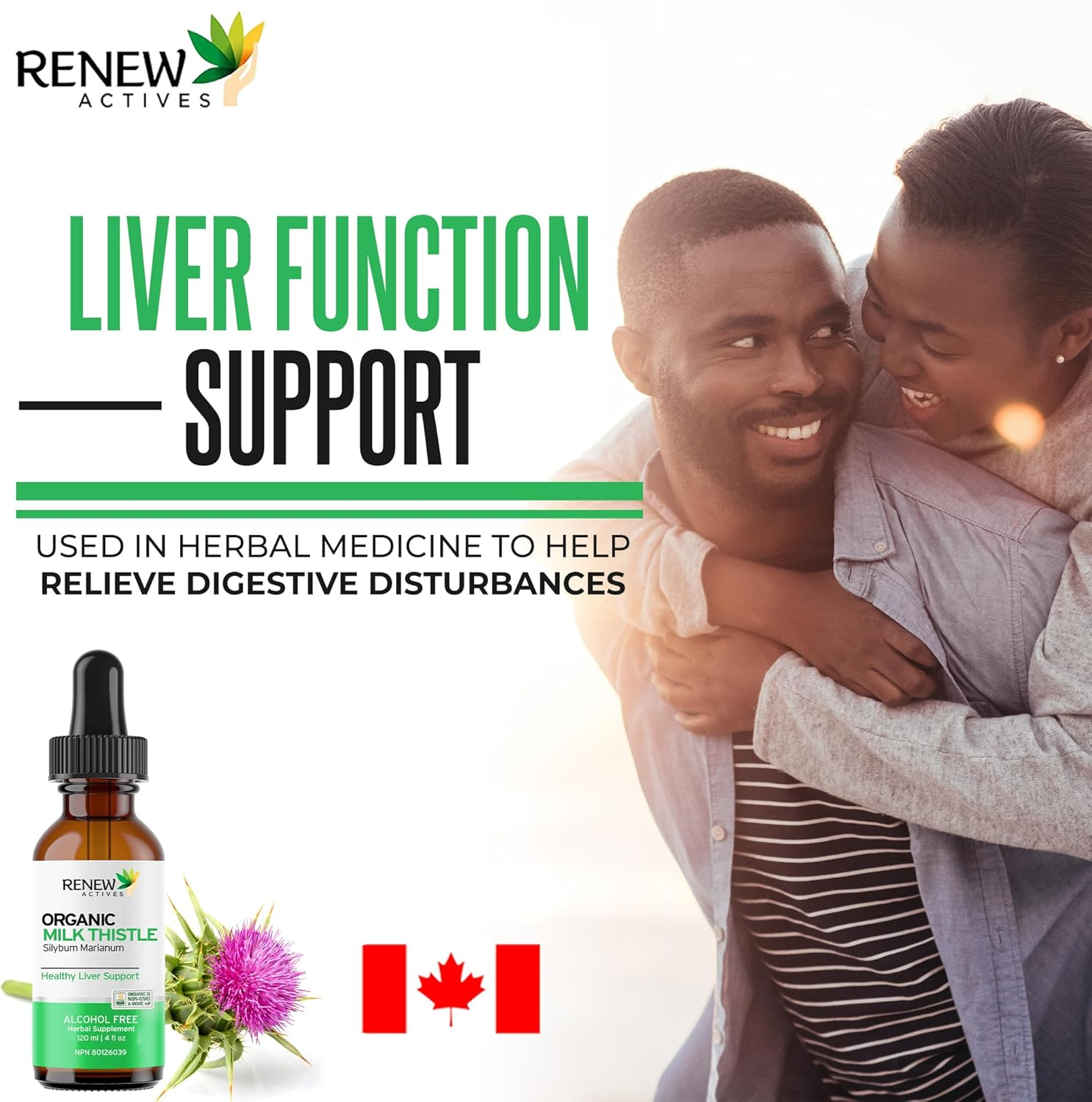 Renew Actives Milk Thistle Liquid Extract &ndash; Liver Protectant Supplement Drops for Optimal Health &ndash; Natural, Fast-Absorbing Formula &ndash; No Alcohol, Non-Gmo, Vegan &ndash; 4 Fl Oz image number 1