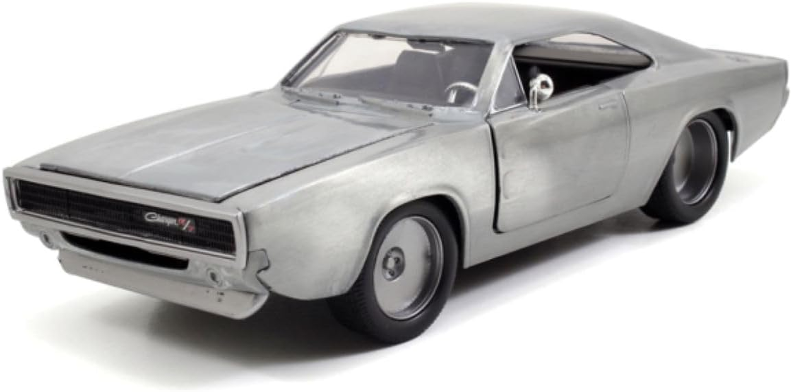 Jada Toys Fast & Furious Dom'S 1968 Dodge Charger R/T Car Tuning Model 1:24 Scale Opening Doors, Bonnet & Trunk Freewheel Metallic