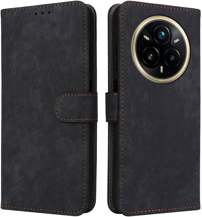 XINNI RFID Protective Phone Case for ASUS ROG Phone 9/ROG 9/ROG 9 Pro, PU/TPU Flip Leather Shockproof Cover, Black