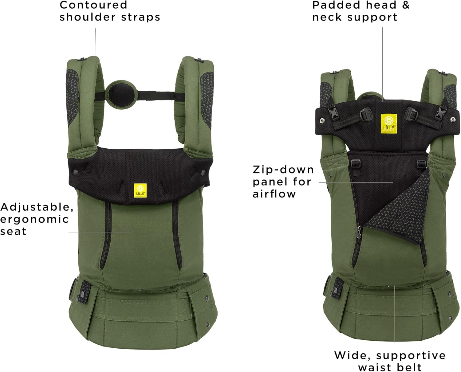 Lillebaby Complete 6-In-1 Original Baby Carrier, Speckled Succculent image number 5