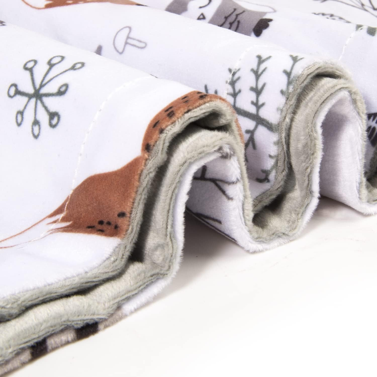 HOMRITAR Baby Blanket for Boys Girls Soft Plush Minky Blanket with Double Layer Dotted Backing for Toddler with Forest Foxes Multicolor Printed 30 X 40 Inch(75X100Cm)