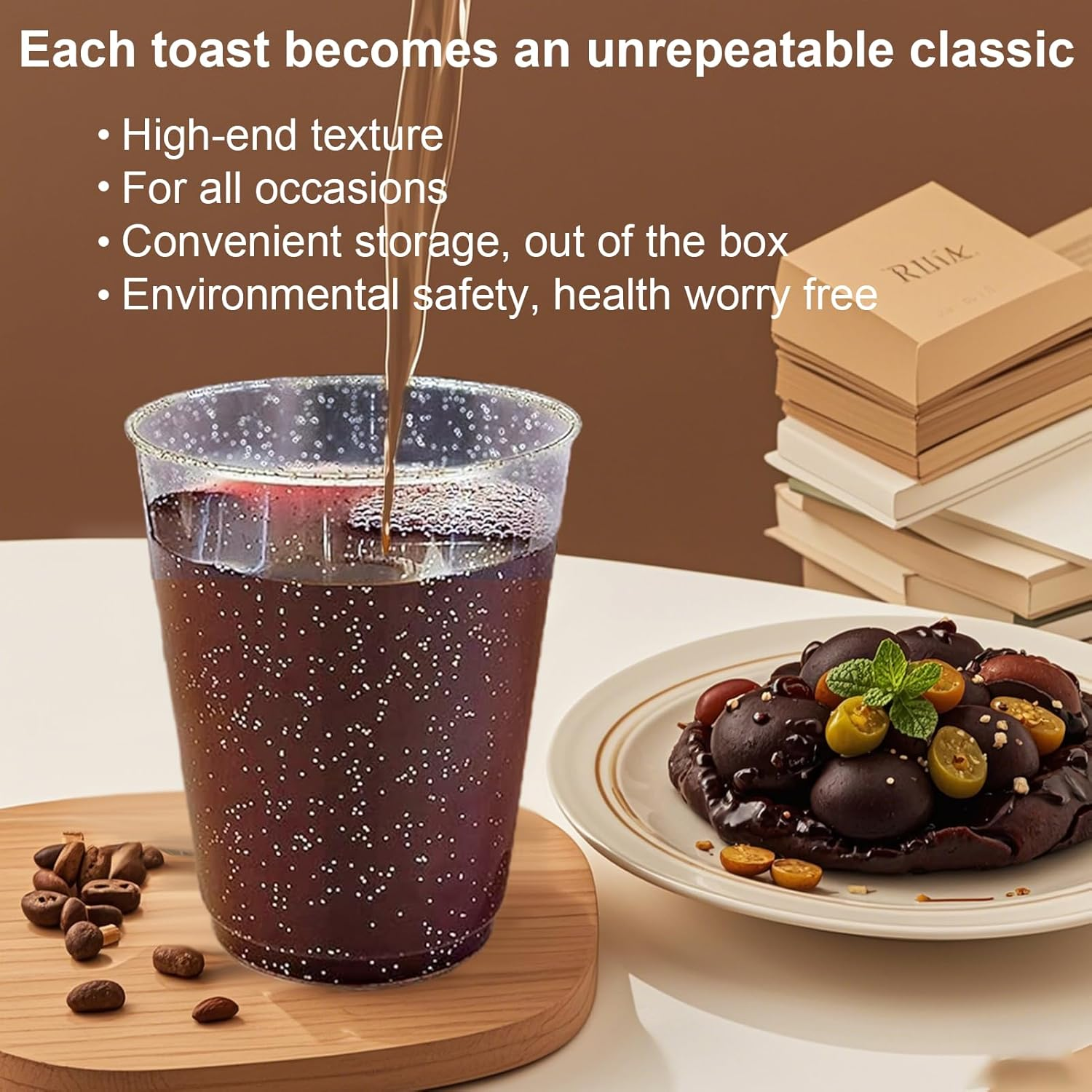 50 Pcs Reusable Plastic Tumbler Cups, Silver Glitter Tumblers,Reusable Elegant Party Cups for Wedding,Parties,Holiday Gathering (10 OZ/300 ML)