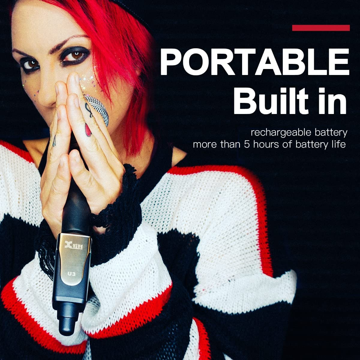 Xvive U3 Dynamic Microphone Wireless System with XLR Transmitter and Receiver image number 5