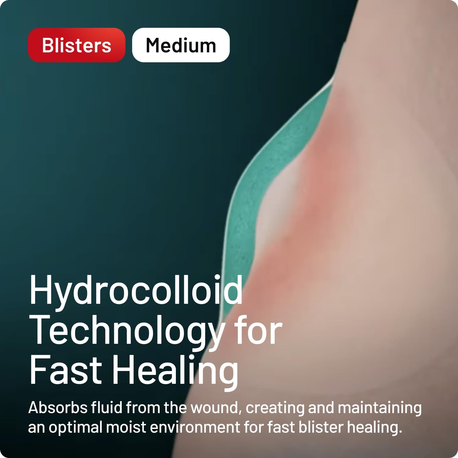 Compeed Medium Size Blister Plasters, 5 Hydrocolloid Plasters, Foot Treatment, Fast Pain Relieve, Dimensions: 4.2Cm X 6.8Cm image number 3