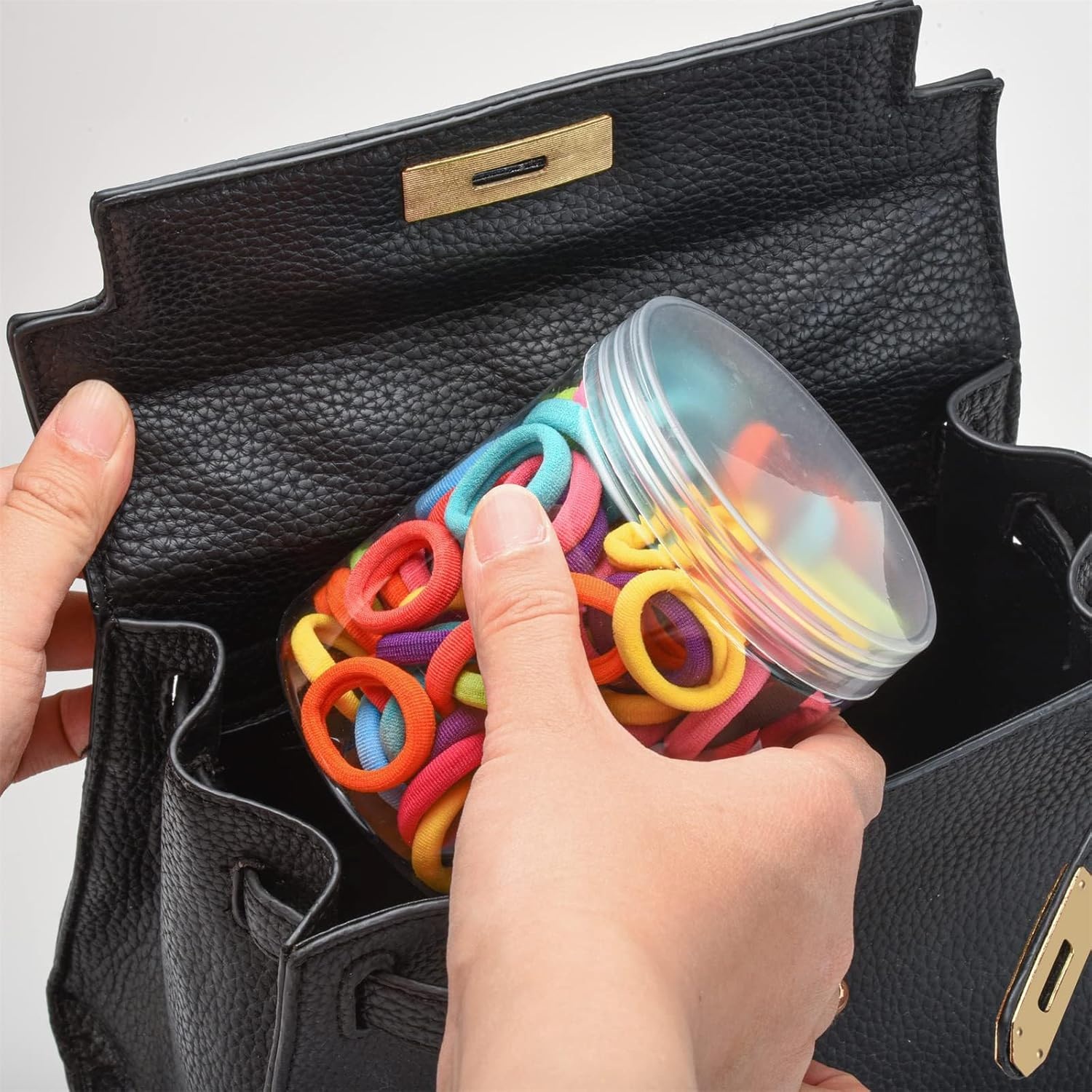 100 Pcs Multicolor Baby Hair Ties - Seamless Cotton Hair Elastics for Toddlers, Girls, and Kids - Soft Ponytail Holders in 10 Colors image number 6