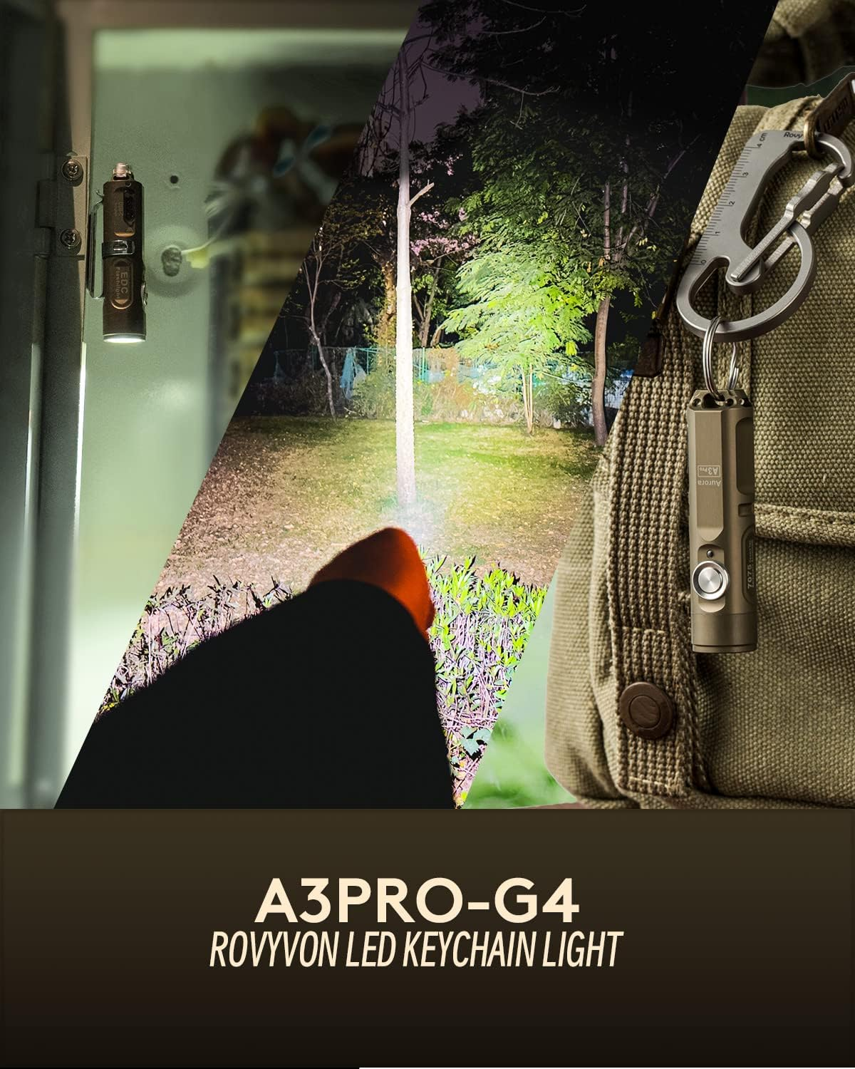 Rovyvon A3 Pro Rechargeable Keychain Torch, 650 Lumens Super Bright EDC Torch with Momentary On, Mini Handheld Flashlight for Everyday Carry image number 4